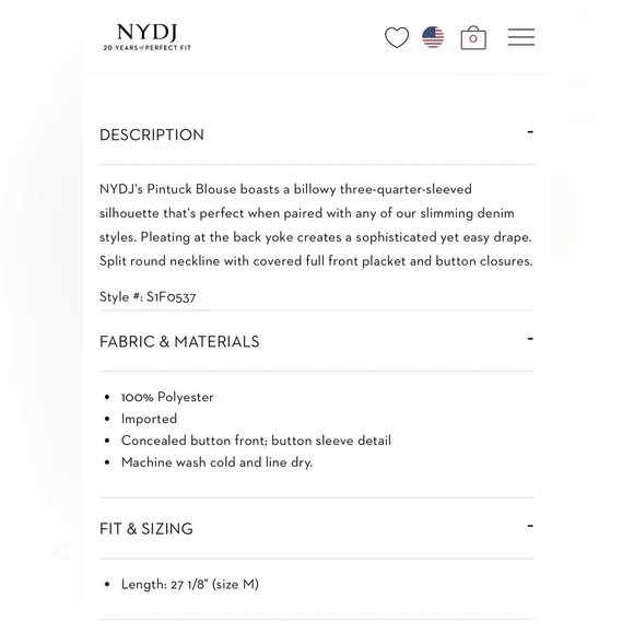 NYDJ Pintuck Blouse Medium Animal Print Black White Tan - Picture 5 of 8